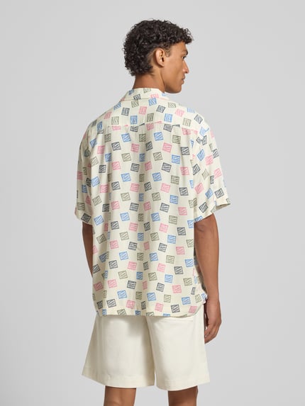 Selected Relaxed Fit Freizeithemd aus reiner Viskose Modell 'HOTEL AMOUR STAMPS' Offwhite 5
