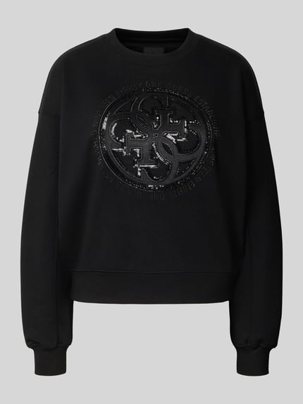 GUESS Sweatshirt met logo en ronde hals Zwart - 2