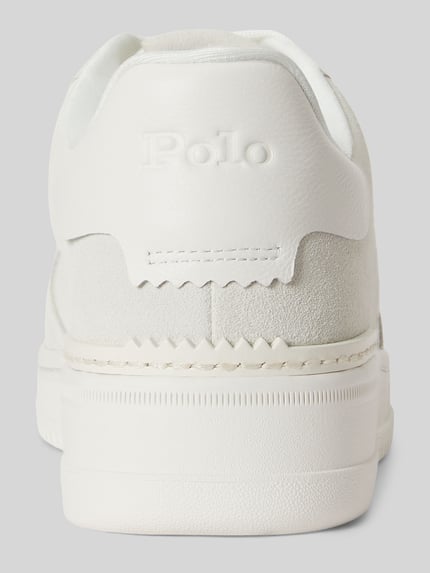 Polo Ralph Lauren Sneakers low van rundleer met logo-opschrift Offwhite - 4