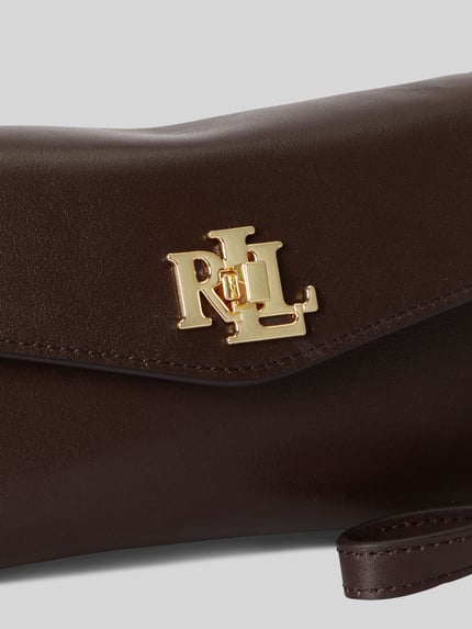 Lauren Ralph Lauren Schoudertas van echt leer met afneembare draagketting Donkerbruin - 7