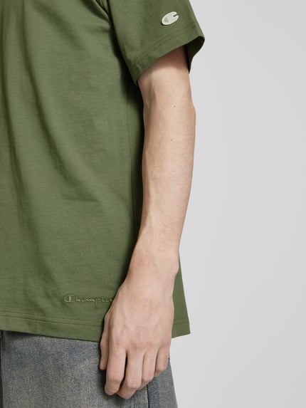 Champion T-shirt met labelstitching Olijfgroen - 3
