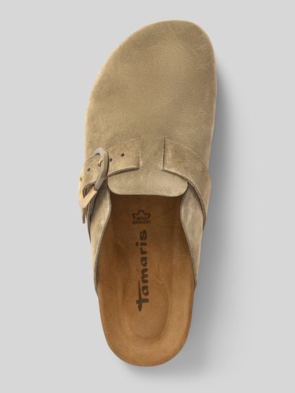 Tamaris Hausschuhe aus Leder in Schlupfform Oliv 3