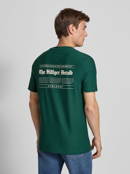Tommy Hilfiger t-shirt o kroju regular fit z czystej bawełny Butelkowy zielony 5