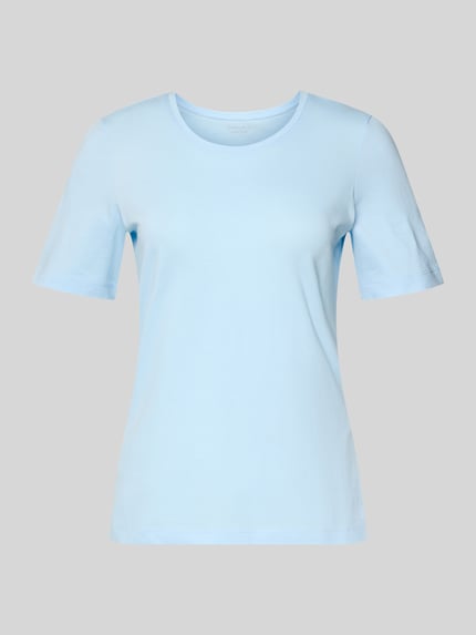 Productfoto, T-Shirt met ronde hals van Christian Berg Woman in lichtblauw, pure katoen, regular fit, halve mouw, ruglengte maat S 60 cm