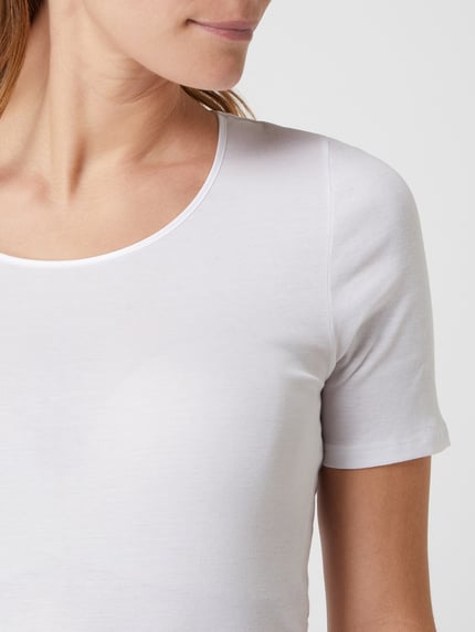 HANRO T-Shirt aus Baumwolle Modell 'Cotton Seamless' Weiss 5