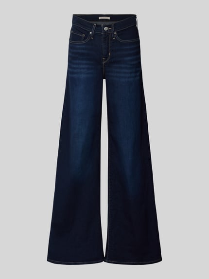 Productfoto, donkerblauwe 'Jeans mit 5-Pocket-Design' van Levi's®, damesjeans met losse pasvorm, katoenmix met stretch, zichtbare knoop- en ritssluiting