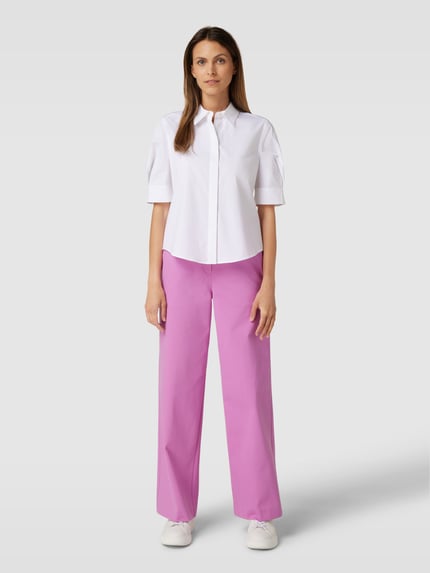 Marc O'Polo Flared Stoffhose im unifarbenen Design Fuchsia 1