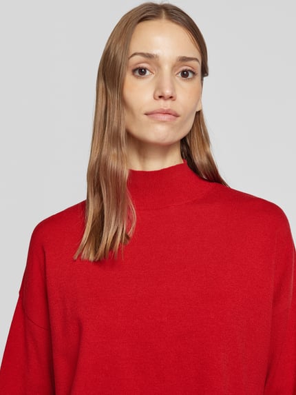 Street One Bluza z prążkowanymi wykończeniami Jasnoczerwony 3