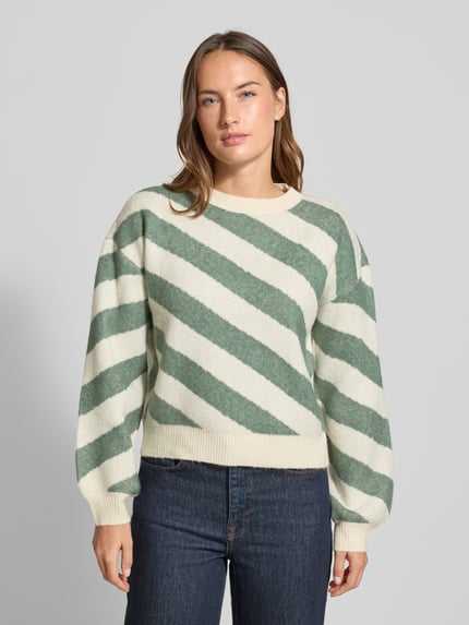 VERO MODA Regular Fit Strickpullover mit überschnittenen Schultern Modell 'LARA' Schilf 4