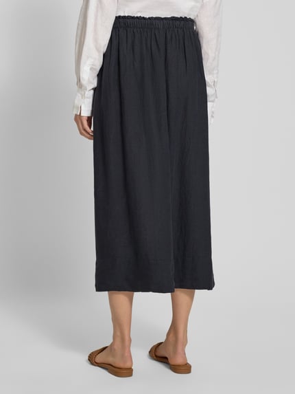 Selected Spódnica midi rozkloszowana z czystego lnu model ‘INNA’ Czarny 5