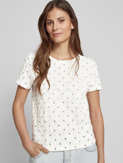 Jake*s Casual Slim fit T-shirt met ronde hals Wit - 3