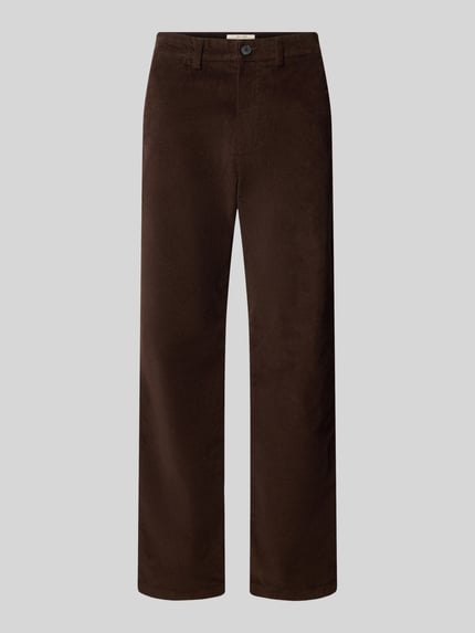 Productfoto, Regular Fit Hose mit Cordstruktur van Selected Homme voor heren, effen kleur, structuur, bandplooien, persplooien, riemlussen, knoop- en ritssluiting, steekzakken, achterzakken, materiaalverwerking: corduroy