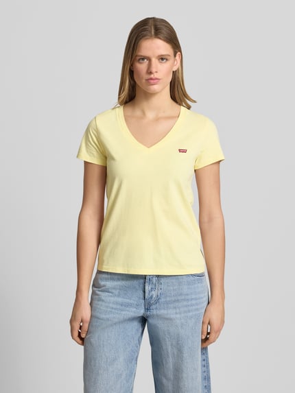 Levi's® slim fit T-shirt van puur katoen Pastelgeel - 4