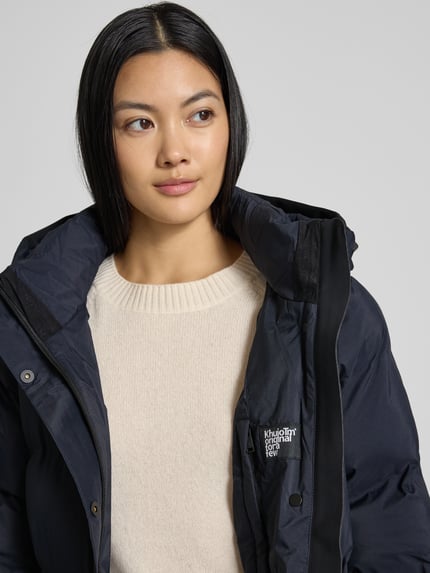khujo Gewatteerde lange jas met ritszakken, model 'MAYLA3' Donkerblauw - 3