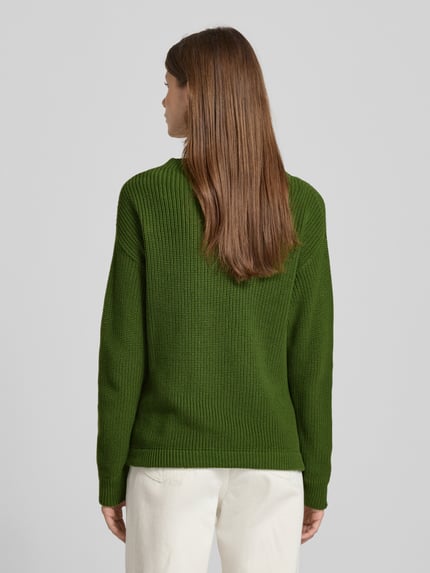 Jake*s Casual Strickpullover mit gerippten Abschlüssen Grass 5