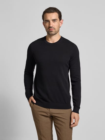 Casual Friday Strickpullover mit Rundhalsausschnitt Modell 'OSVALD' Dunkelblau 4