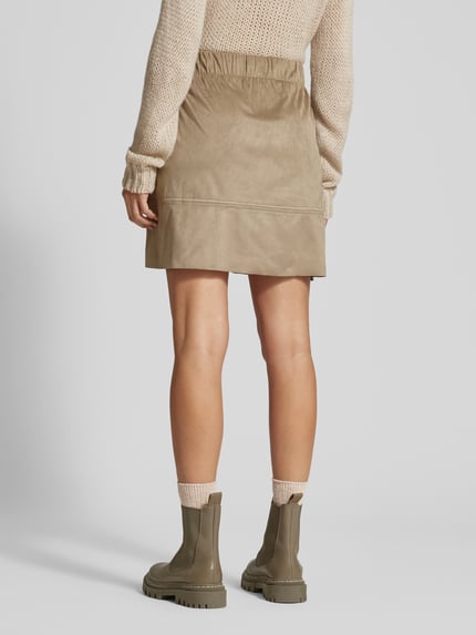 Moves Minirok in laagjeslook, model 'Kia 0032' Olijfgroen - 5