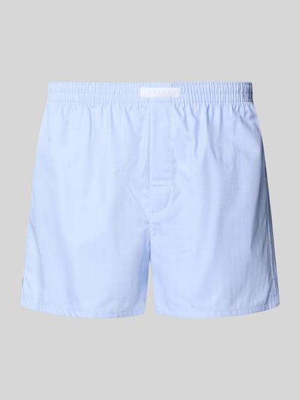 Produktfoto, hellblaue Boxershorts mit elastischem Bund und Label-Patch Modell 'Daily' von FALKE, reine Baumwolle, Loose Fit