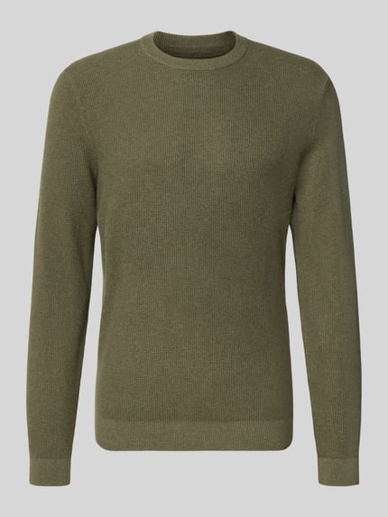 MCNEAL Strickpullover mit gerippten Abschlüssen Oliv Melange 2