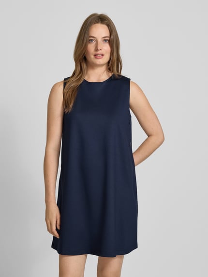 Rich & Royal Mini-jurk van viscosemix met ronde hals Marineblauw - 4