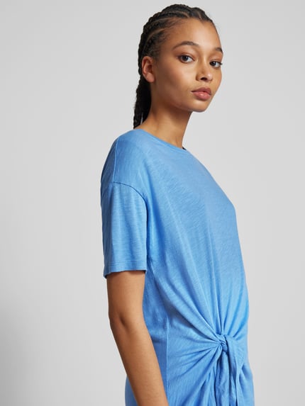Juvia t-shirtjurk met knoopdetail Bleu - 3