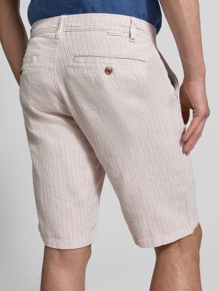 Tom Tailor Regular Fit Leinenshorts aus Leinen-Baumwoll-Mix Beige Melange 3