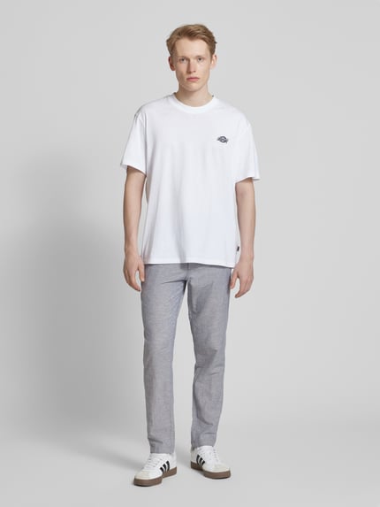 JACK & JONES Tapered fit chino met steekzakken, model 'STACE' Rookblauw gemêleerd - 1