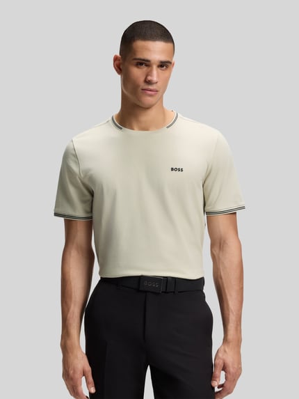 BOSS Green Regular Fit T-Shirt aus Baumwoll-Mix Modell 'TAUL' Beige 4