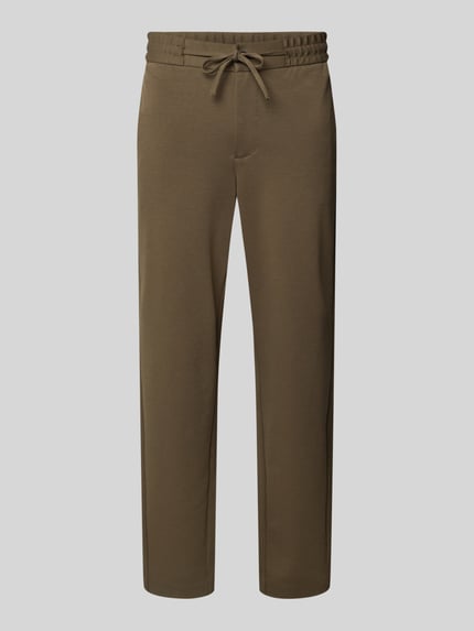 Lindbergh Stoffhose mit elastischem Bund Oliv 2