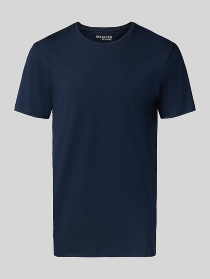 Selected Regular Fit T-Shirt aus Baumwoll-Mix Marine 2