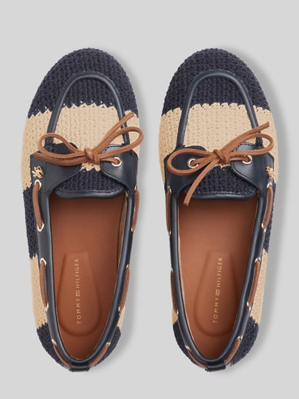 Tommy Hilfiger Loafersy o fakturze z kokardą Ciemnoniebieski 4