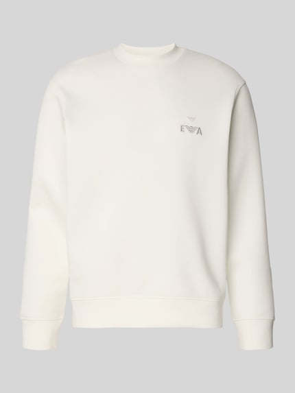 Emporio Armani Sweatshirt mit Label-Stitching Offwhite 2