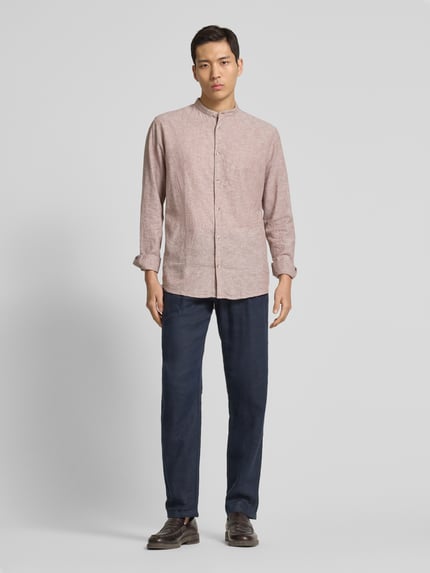 Tom Tailor Regular Fit Freizeithemd aus Leinen-Baumwoll-Mix Sand 1
