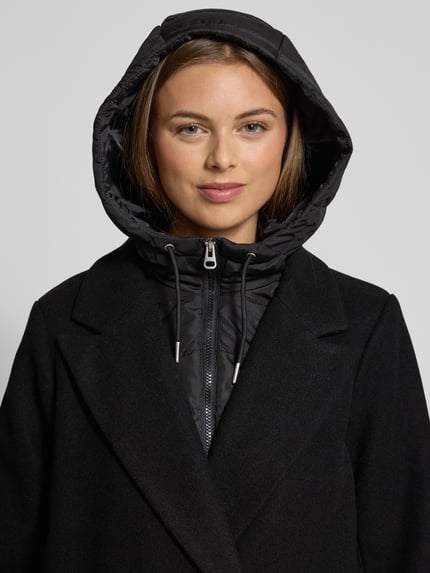 VERO MODA Regular fit lange jas met afneembare binnenkraag, model 'GRACE' Zwart - 3