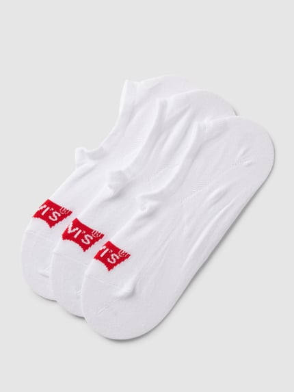 Levi's® Füsslinge mit Label-Detail Modell 'BATWING' im 3er-Pack Weiss 1