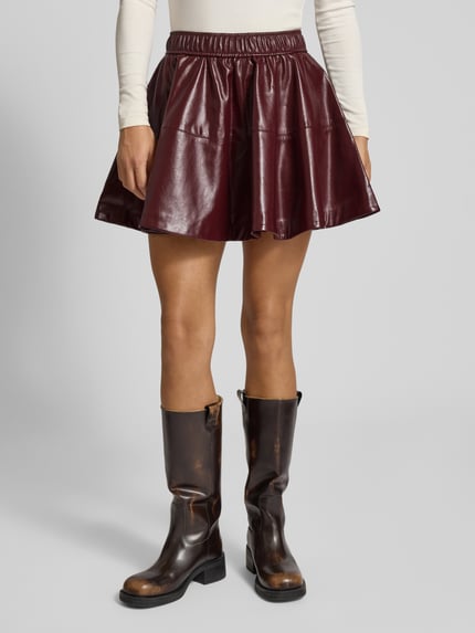 ONLY Mini-Rock in Lederoptik mit elastischem Bund Modell 'JACKY' Bordeaux 4