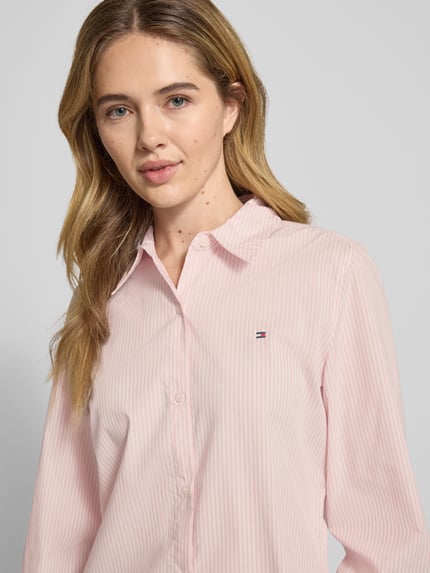 Tommy Hilfiger Regular fit overhemdblouse van katoenmix Roze - 3