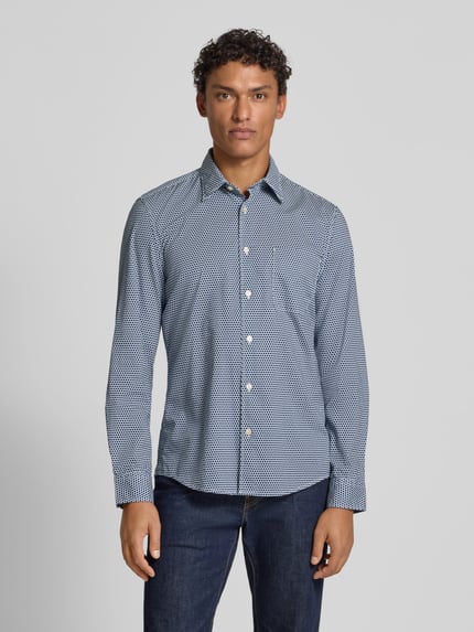 Marc O'Polo Shaped Fit Freizeithemd aus reiner Baumwolle Blau 4