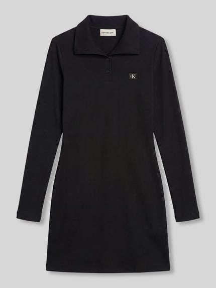 Calvin Klein Jeans Slim Fit Freizeitkleid aus reiner Baumwolle Black 2