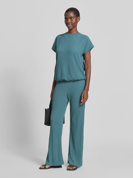 Christian Berg Woman Hose mit Strukturmuster Petrol 1
