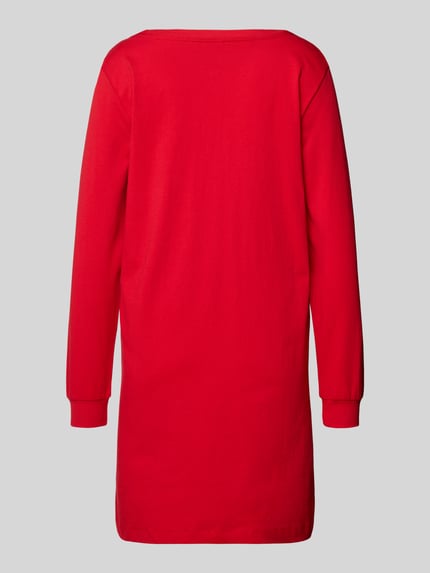 Produktfoto, Relaxed Fit Nachthemd aus reiner Baumwolle mit Brusttasche von LASCANA, Damen Nachthemd, langärmelig, Rundhalsausschnitt, rote Farbe