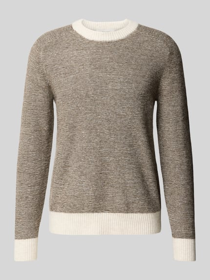 Selected Regular Fit Strickpullover mit Alpaka-Woll-Mix Modell 'RAI' Dunkelbraun 2