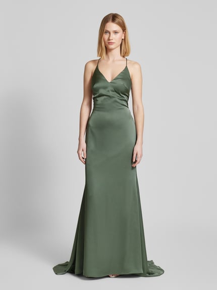 Mascara Abendkleid mit V-Ausschnitt Gruen 4