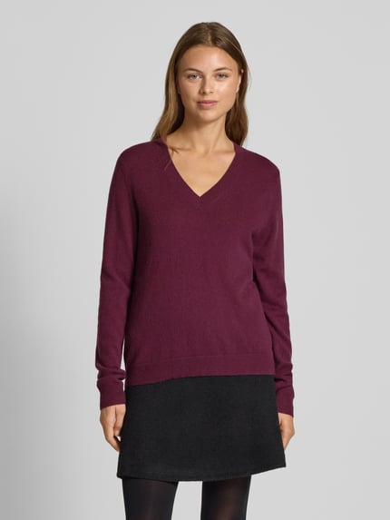 Christian Berg Woman Strickpullover mit V-Ausschnitt Bordeaux 4