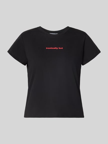 REVIEW T-Shirt mit Statement-Print und Rundhalsausschnitt Black 2