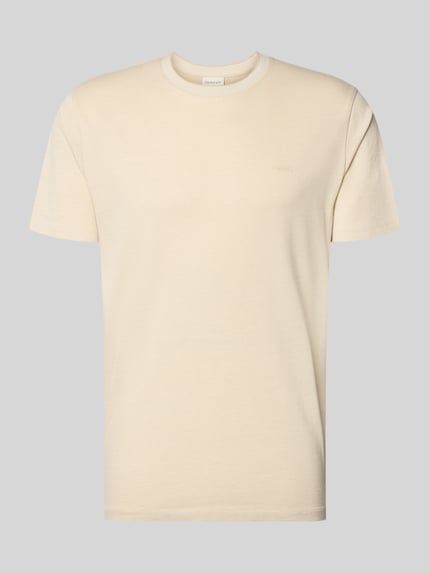 GANT T-Shirt mit Rundhalsausschnitt und Label-Stitching Beige 2