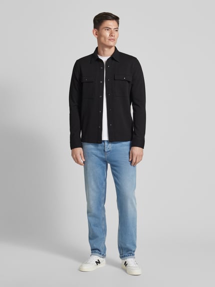 Selected Regular Fit Hemdjacke mit Brusttaschen Modell 'JACKIE' Black 1