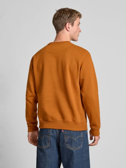 Blend Sweatshirt mit Rundhalsausschnitt und Logo Cognac 5