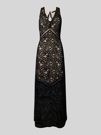 GUESS Długa sukienka z koronką model ‘CHRISTEL’ Czarny 2