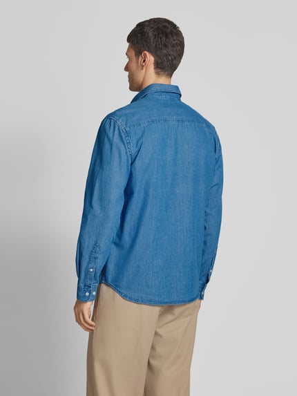 Selected Regular Fit Freizeithemd mit Brusttasche Jeansblau 5